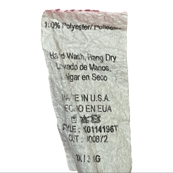 WOVEN dolman banded elbow sleeve top with multi flame print. - Picture 6 of 6